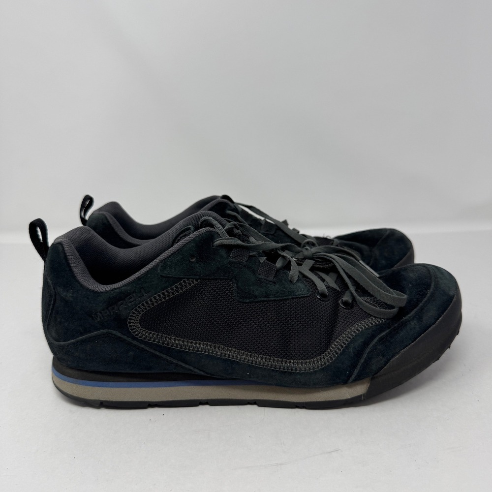 Merrell Burnt Rock Travel Suede Black Suede Mesh Mens 10.5 Low Top Hiking Shoes